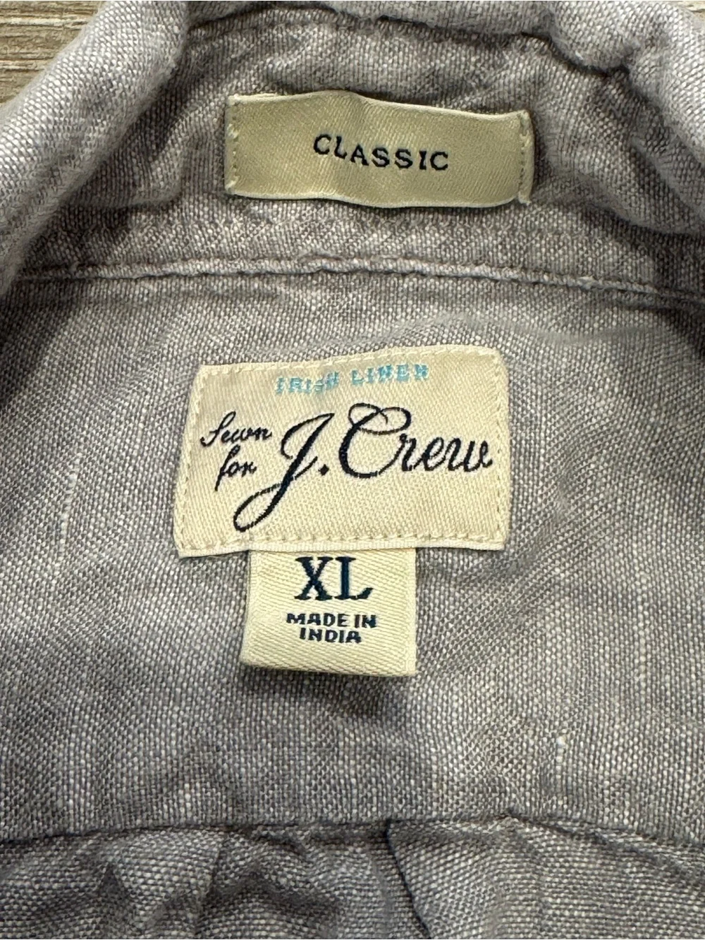 J. Crew Light Gray Button-Down Linen Shirt 1308